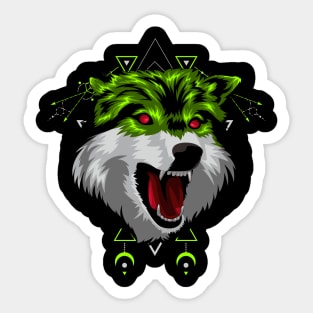 green wolf Sticker